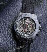 Rolex Daytona Skeleton Face 4802 Movement 46.5g Carbon Fiber Case Red Hands Watch